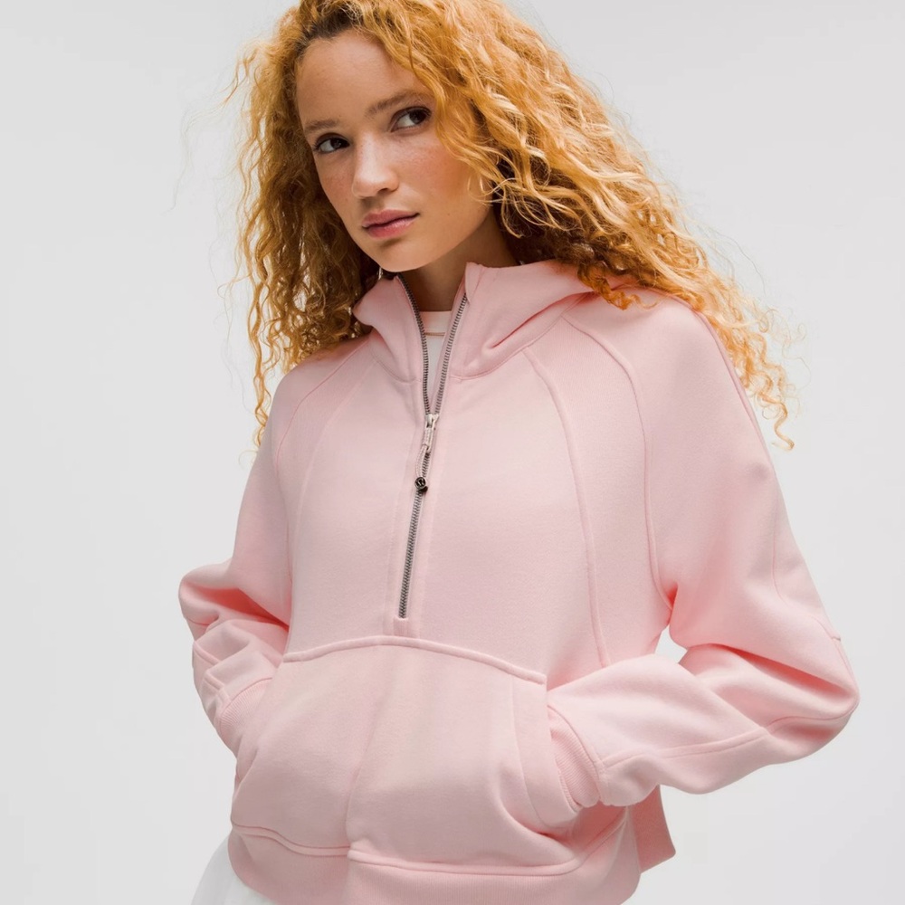 lululemon athletica Pink Half-Zip Hooded Pullover